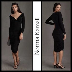 ⭐️HP⭐️NWT Anthropologie Norma Kamali Tara Ruched Dress